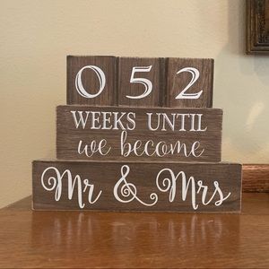 Wooden Wedding Countdown Sign